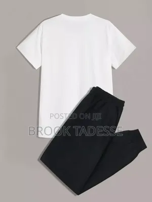 Trendy Sweatpants T-Shirt Set – Casual Streetwear Outfit