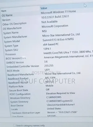 New Laptop MSI Summit E13 Flip Evo 16GB Intel Core Ultra 7 SSD 1T