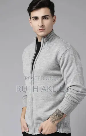 Photo - Grey Front Open Mens Sweater