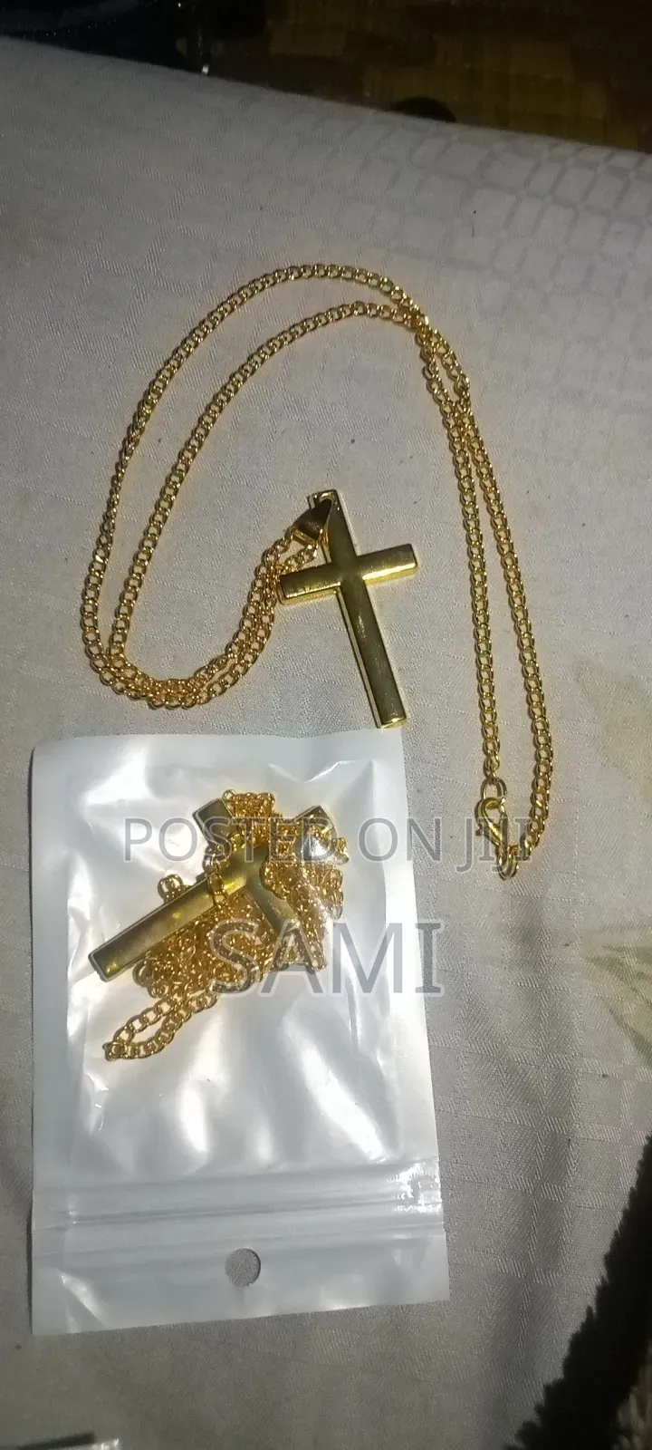 Cross Stain Stell Men Nackless