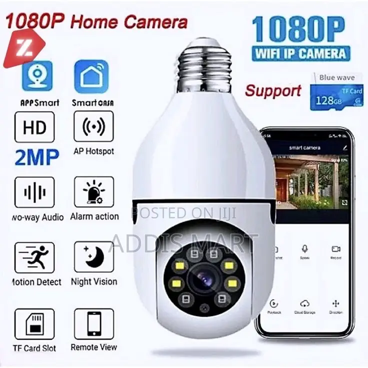Wifi E27 Bulb CCTV Camera - 1080p Smart Security