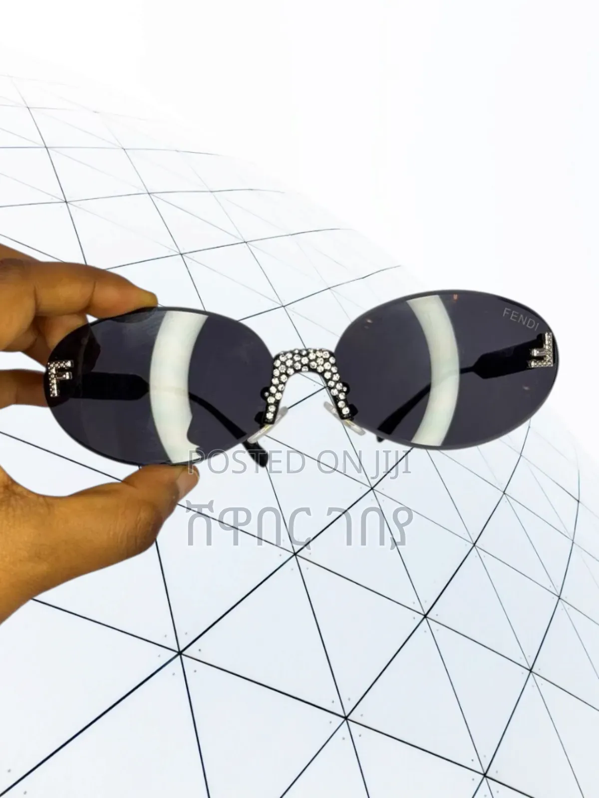 Fendi Sunglasses With Embellished Bridge