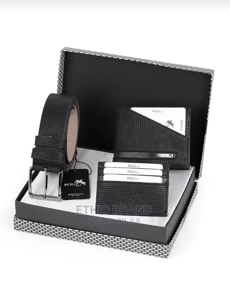 POLO AIR Men's Wristwatch Belt Wallet Card Holder