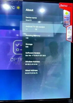 Emingtek 50 Inch Tv Smart Uhd Android 14.0 Frameless New 2025 Tv