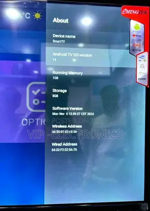 Emingtek 50 Inch Tv Smart Uhd Android 14.0 Frameless New 2025 Tv