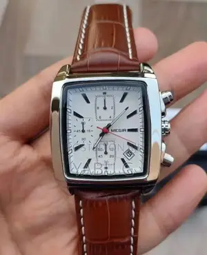 Megir Square Men's Watch Rectangular Men's Chronograph Watch