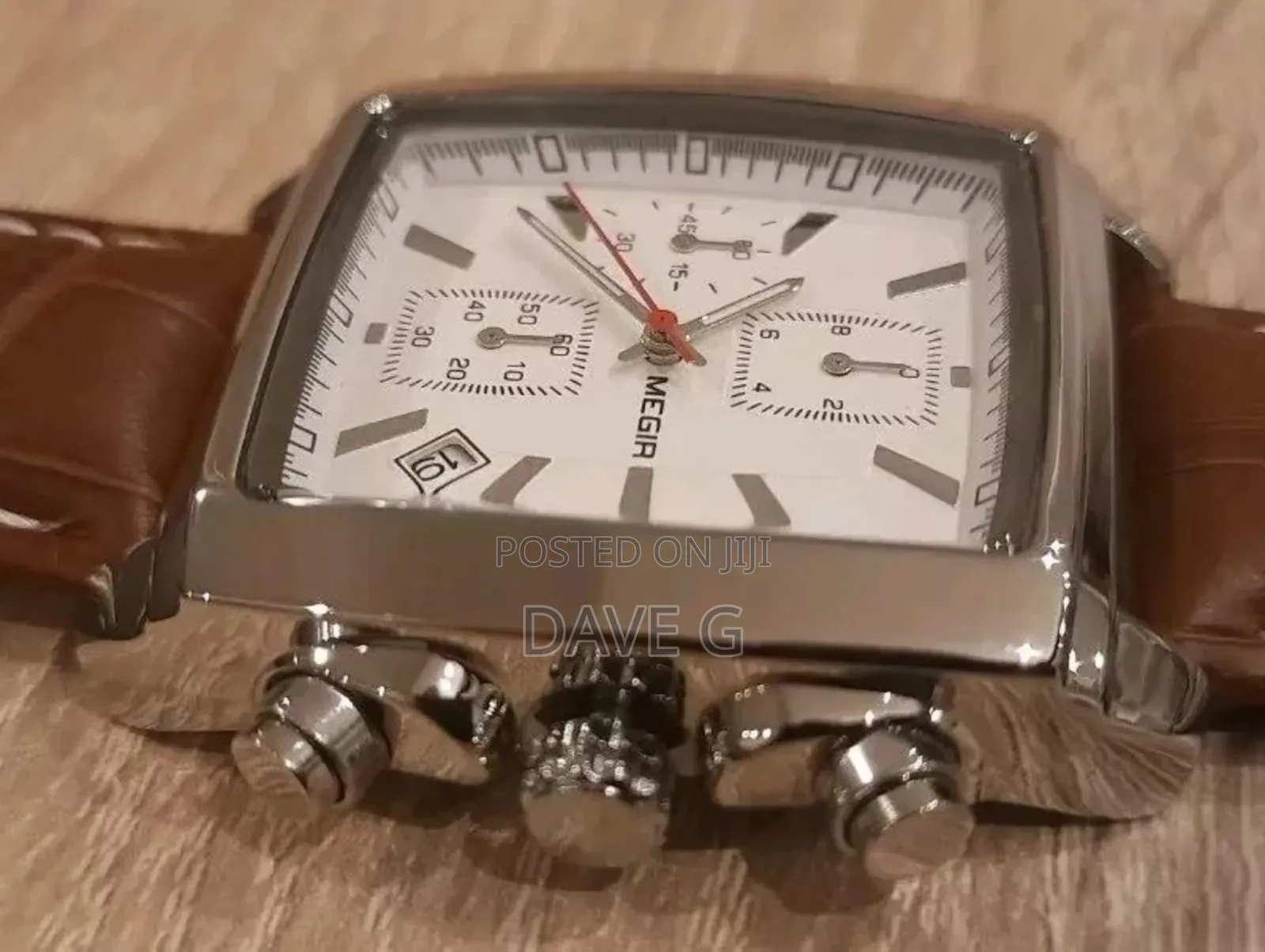 Megir Square Men's Watch Rectangular Men's Chronograph Watch