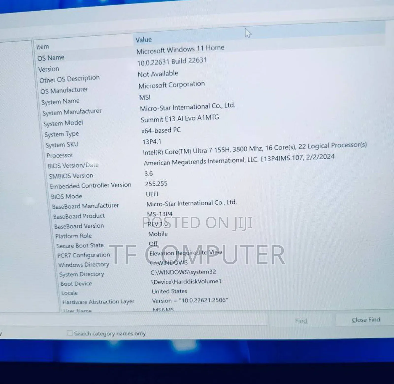 New Laptop MSI Summit E14 Flip Evo 16GB Intel Core Ultra 7 SSD 1T