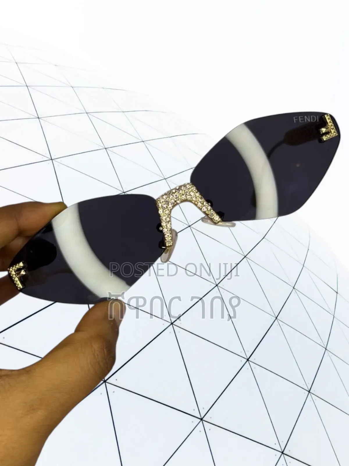 Fendi Sunglasses With Embellished Bridge