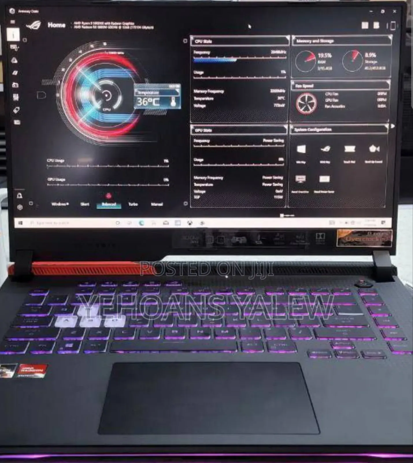 New Laptop Asus ROG Strix G15 G512 16GB AMD Ryzen 9 SSD 512GB