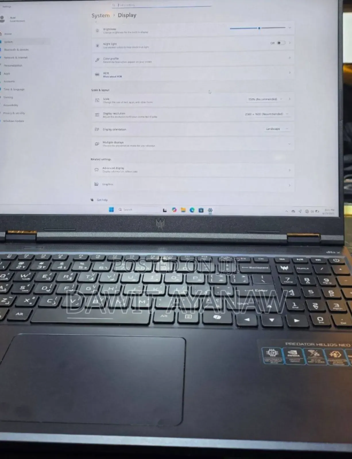 New Laptop Acer Predator Helios Neo 16 16GB Intel Core I9 SSD 1T