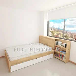 Photo - Modern Bed With Storage Bookshelf (120cmx190) 33000 Birr
