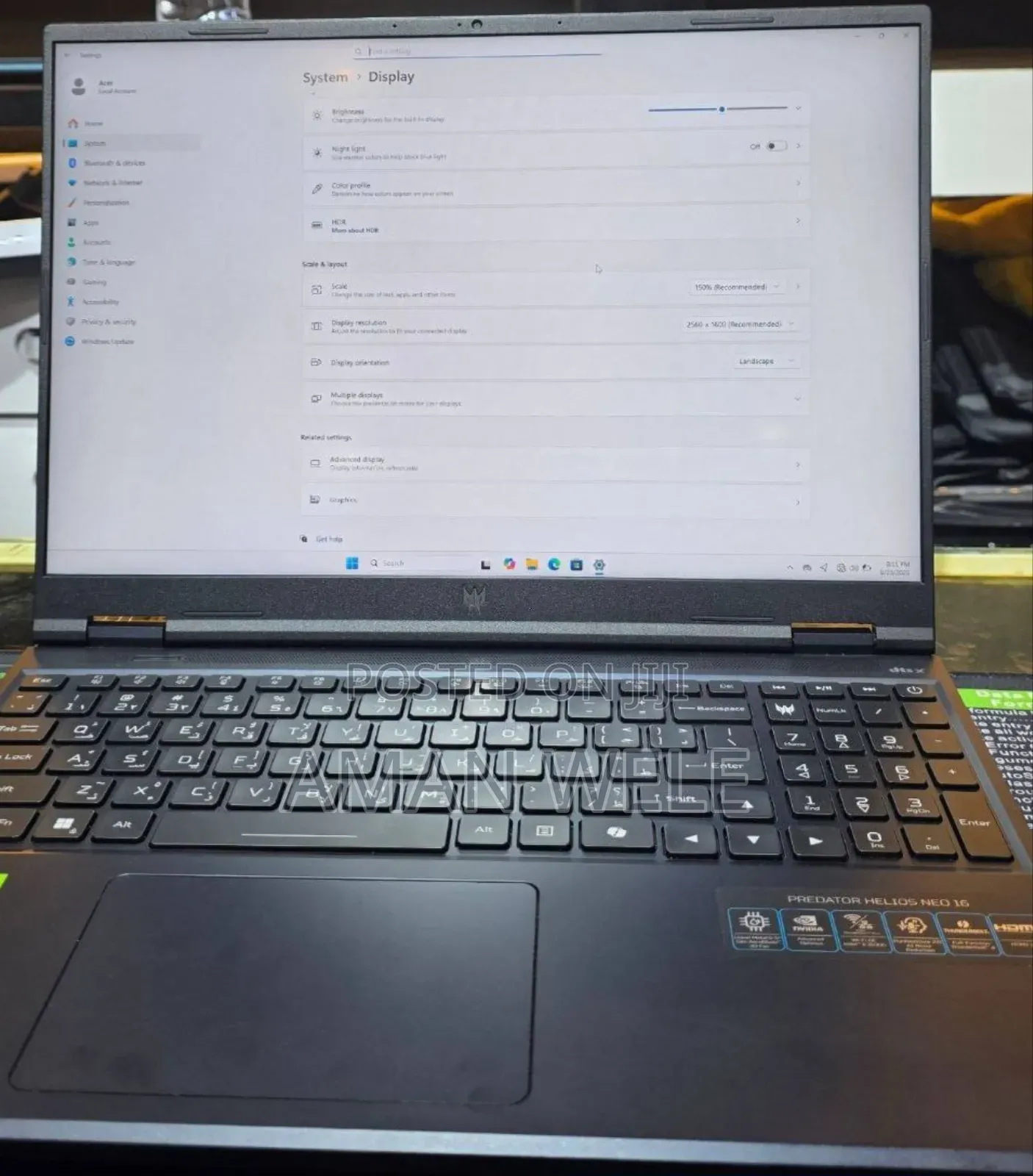 New Laptop Acer Predator Helios Neo 16 16GB Intel Core I9 SSD 1T