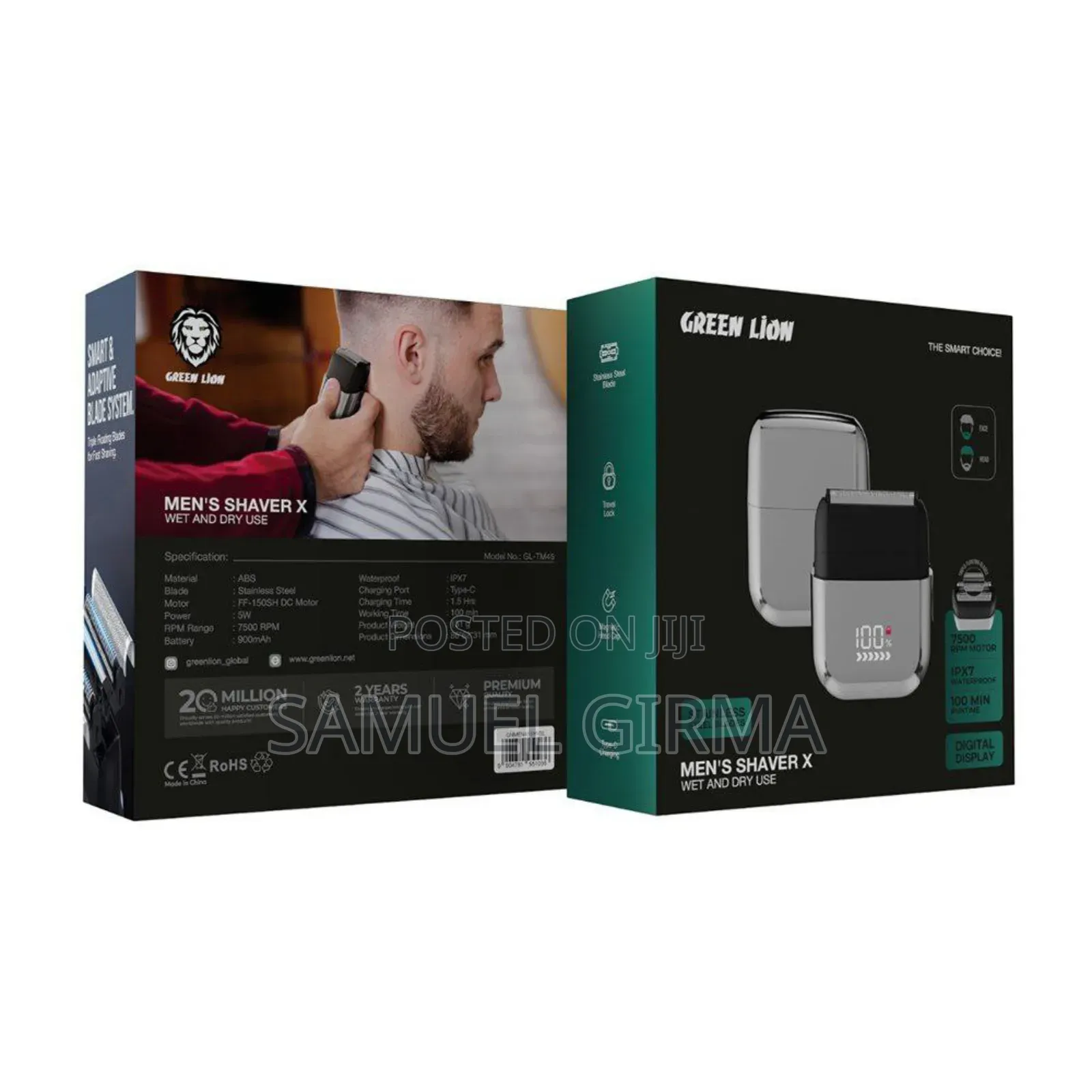 Green Lion Men's Shaver X Wet Dry Use High-quality