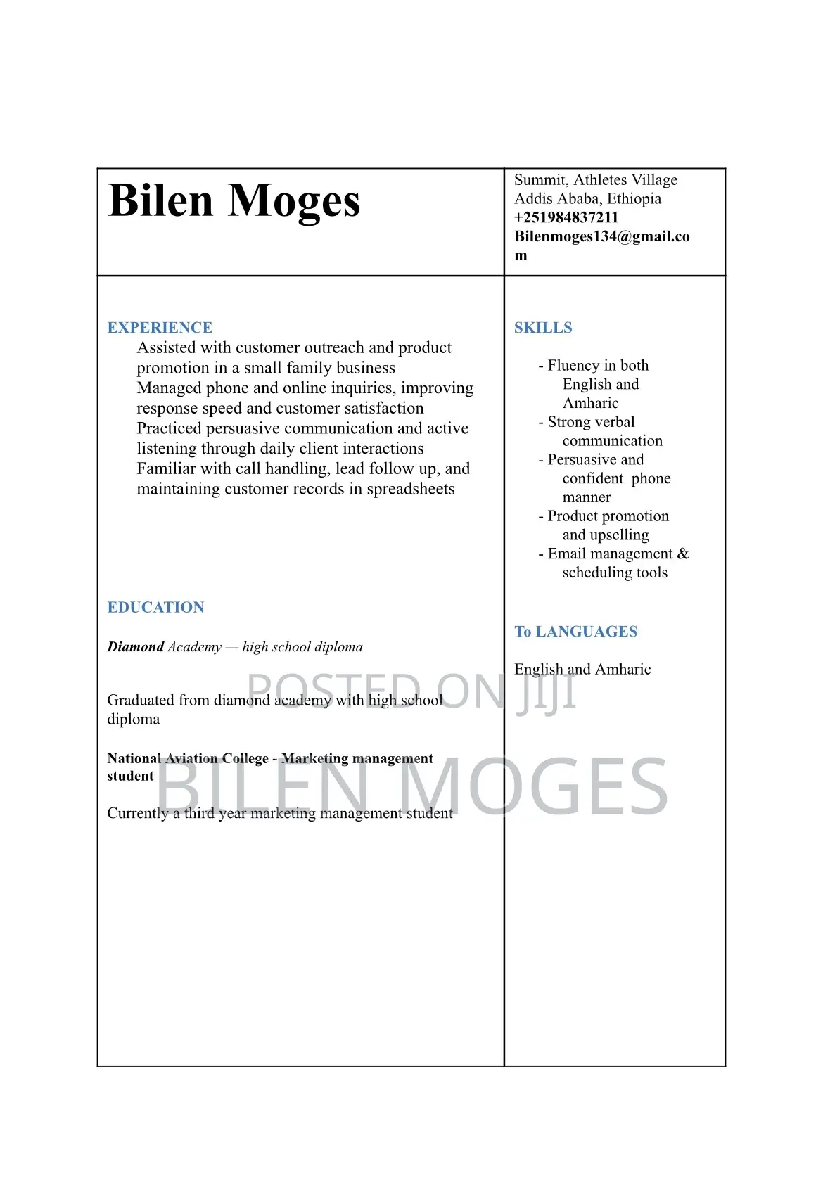 Sales Telemarketing Position