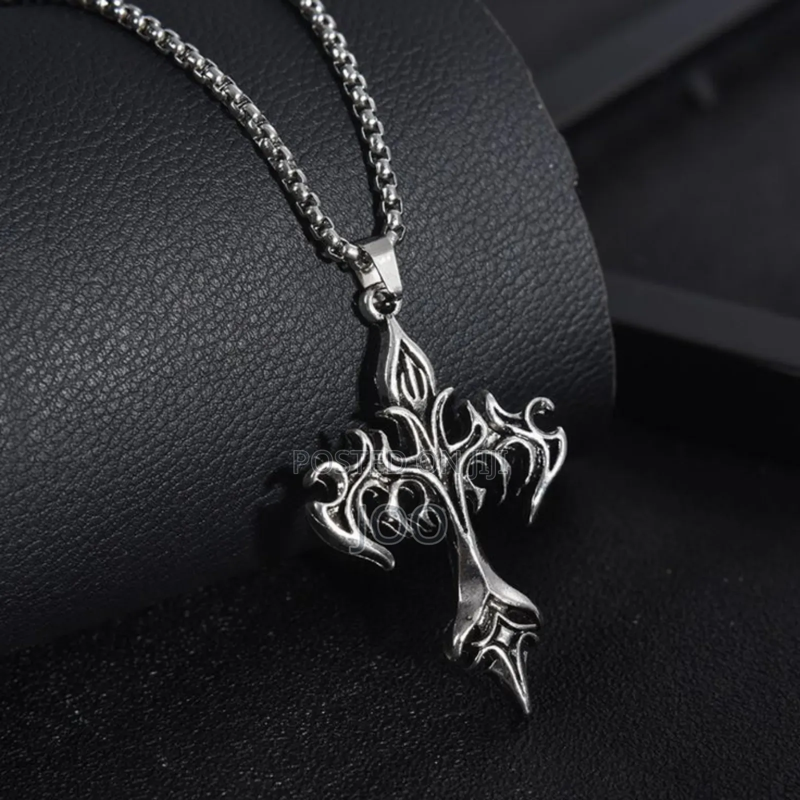Gothic Flame Cross Necklace