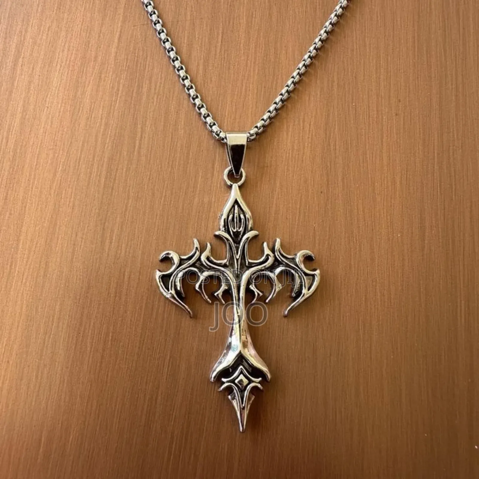 Gothic Flame Cross Necklace