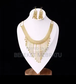 Dubai Gold Bridal Jewelry Set Fringe Pendant Gold-plated Necklace