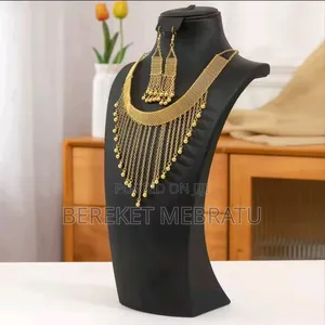 Arabian Bride Luxury Vintage Long Tassel Necklace Earrings 2-piece