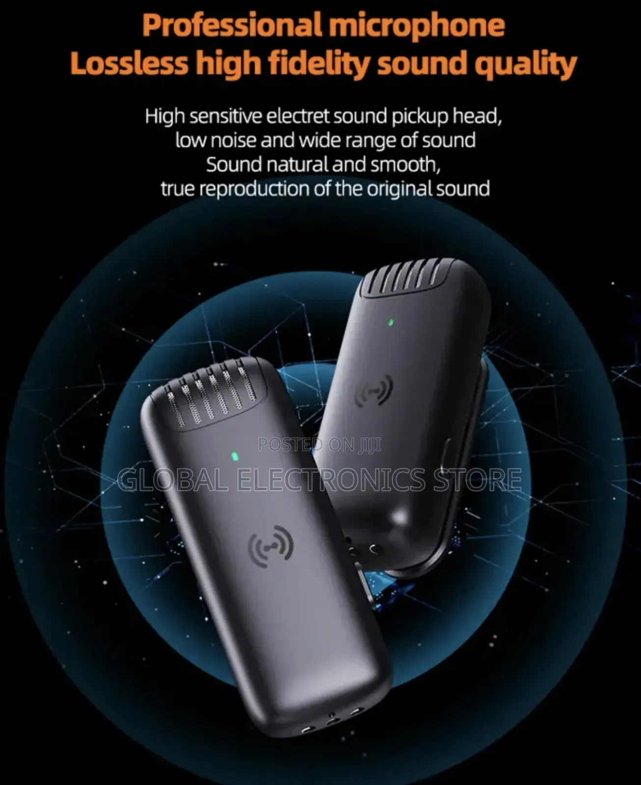 20 Meter Hd Radio Mic With Charging Case Wireless Collar Clip Live Mic