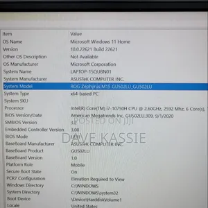 New Laptop Asus ROG Zephyrus M15 GU502LU 16GB Intel SSD 512GB