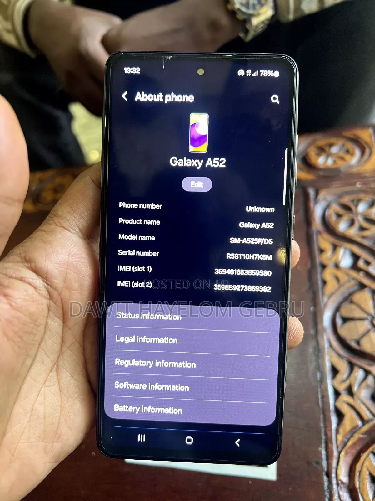 Samsung Galaxy A52 128 GB Black