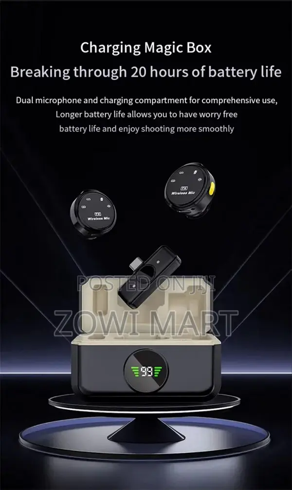 Q8 Wireless Lavalier Mic Dual Magnetic Clip-on With Display