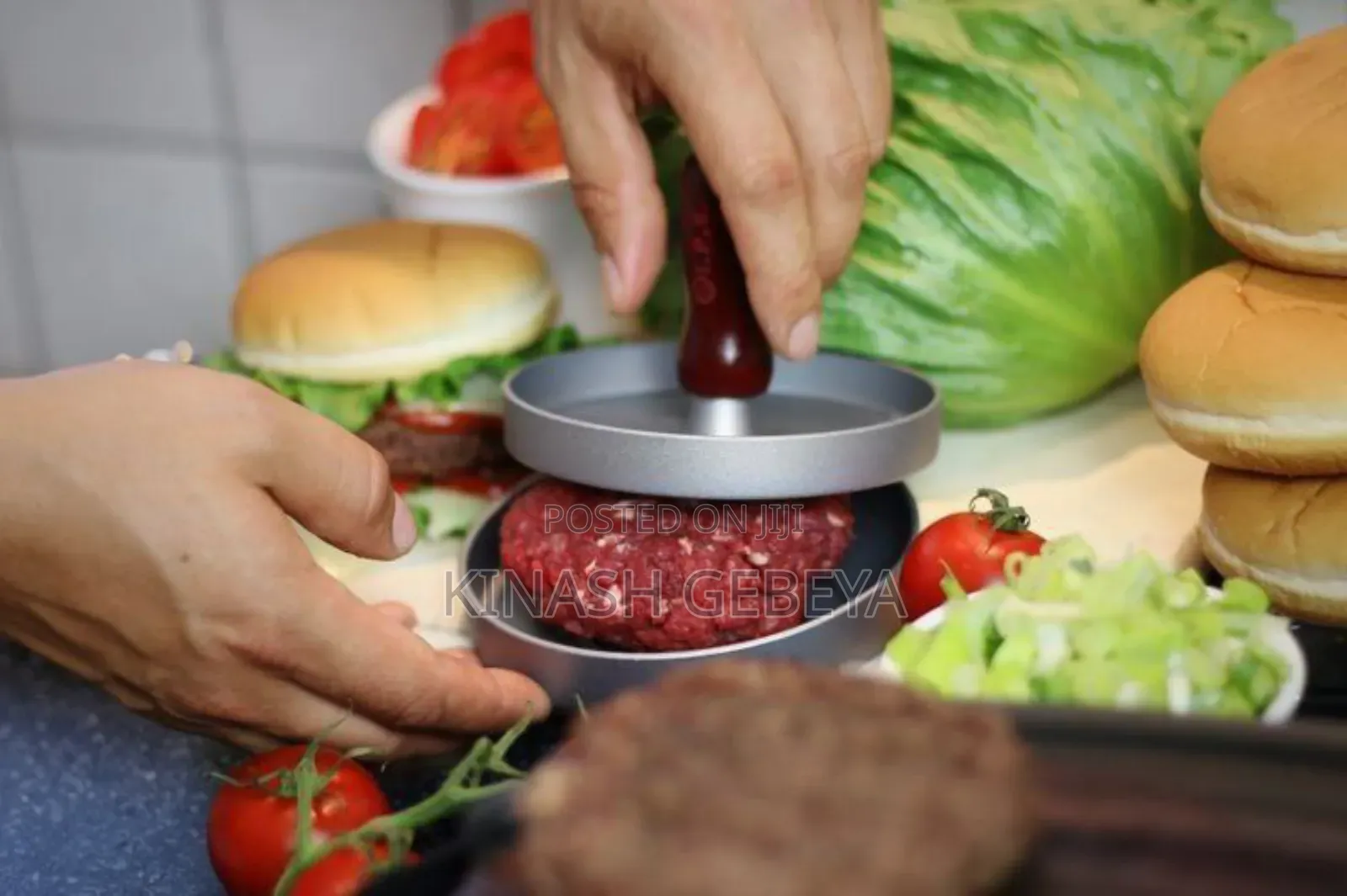 Stainless Steel Burger Press(የስጋ መዳመጫ)
