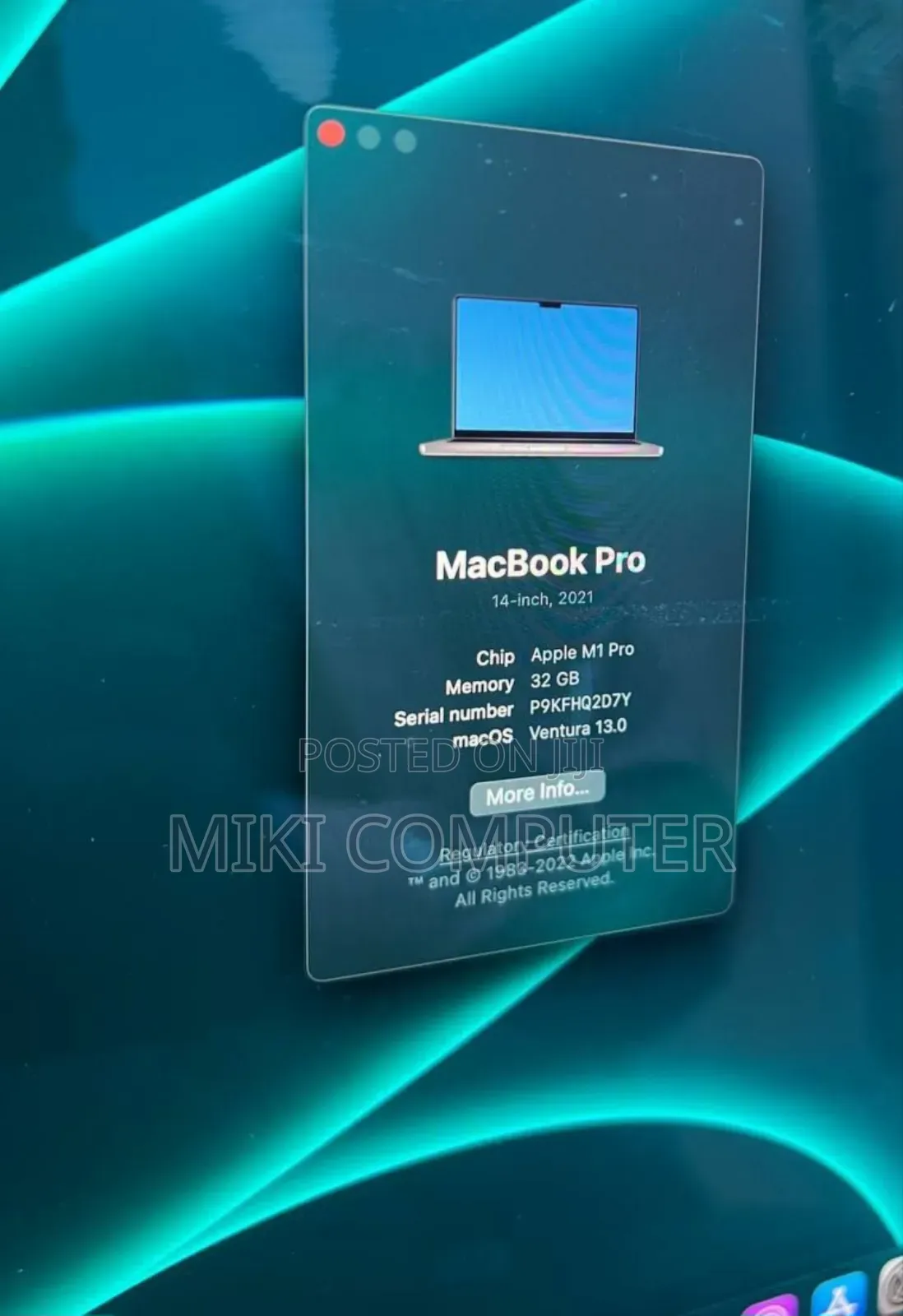 New Laptop Apple MacBook Pro M1 32GB Intel SSD 1T