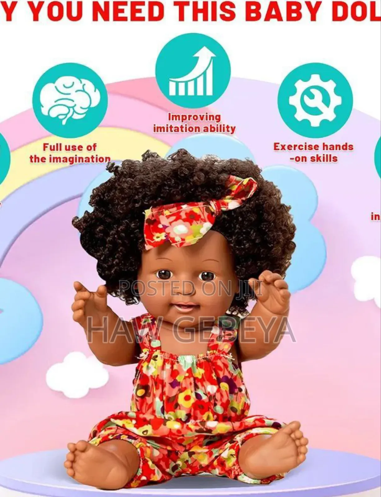 Vivboo Black Dolls 12in African American Baby Doll for Kids Aged 2
