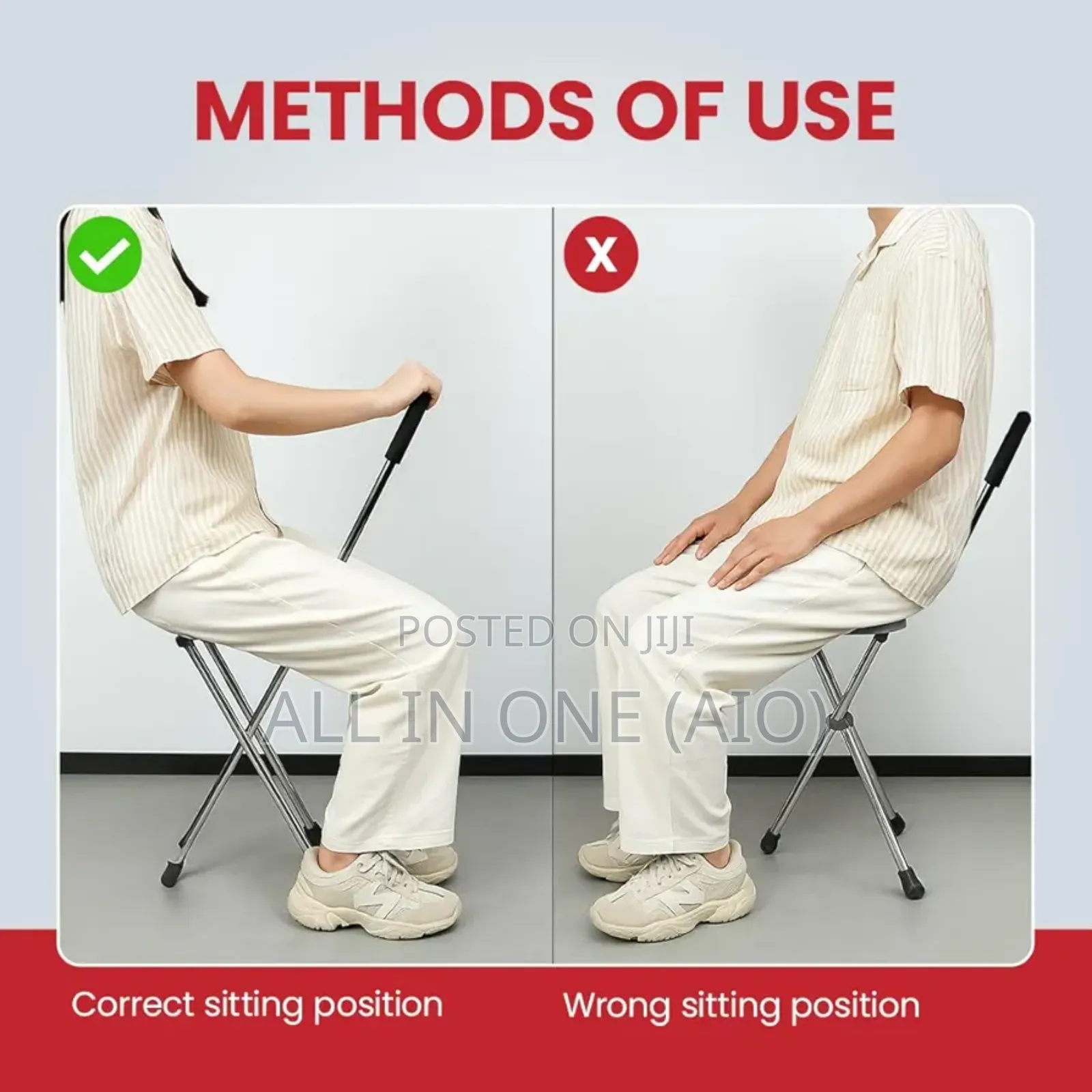 Foldable 3 Legged Walking Stick