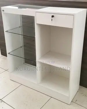 Photo - Display Display Cabinet With Glass Shelves Lockable Drawer 15500birr