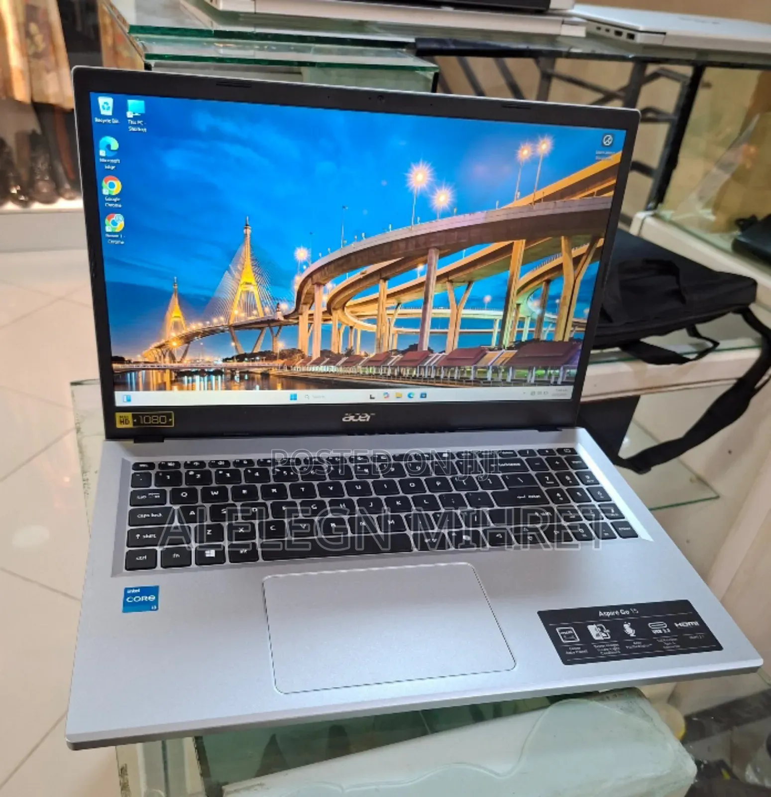 New Laptop Acer Aspire 1500 8GB Intel Core 3 SSD 256GB