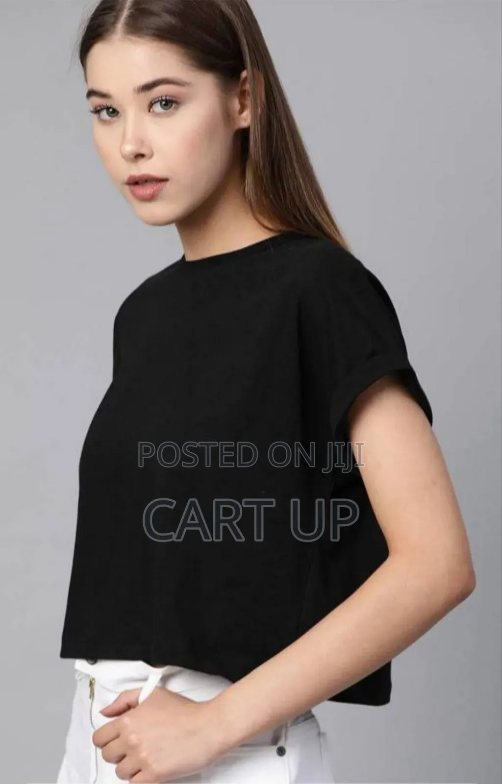 Round Neck Pure Cotton Black Shirt
