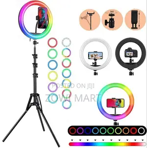 Mj-36 Rgb Ring Light Colorful Lighting With Stand Phone Holder