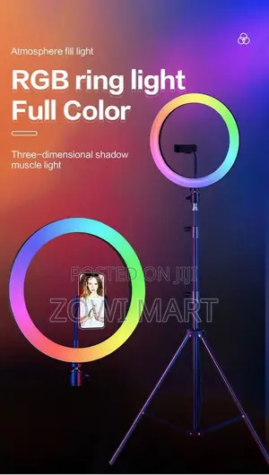 Mj-36 Rgb Ring Light Colorful Lighting With Stand Phone Holder