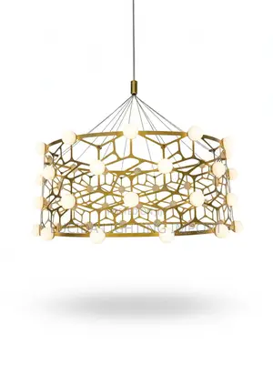 Photo - Geometric Basket Chandelier Ceiling Light