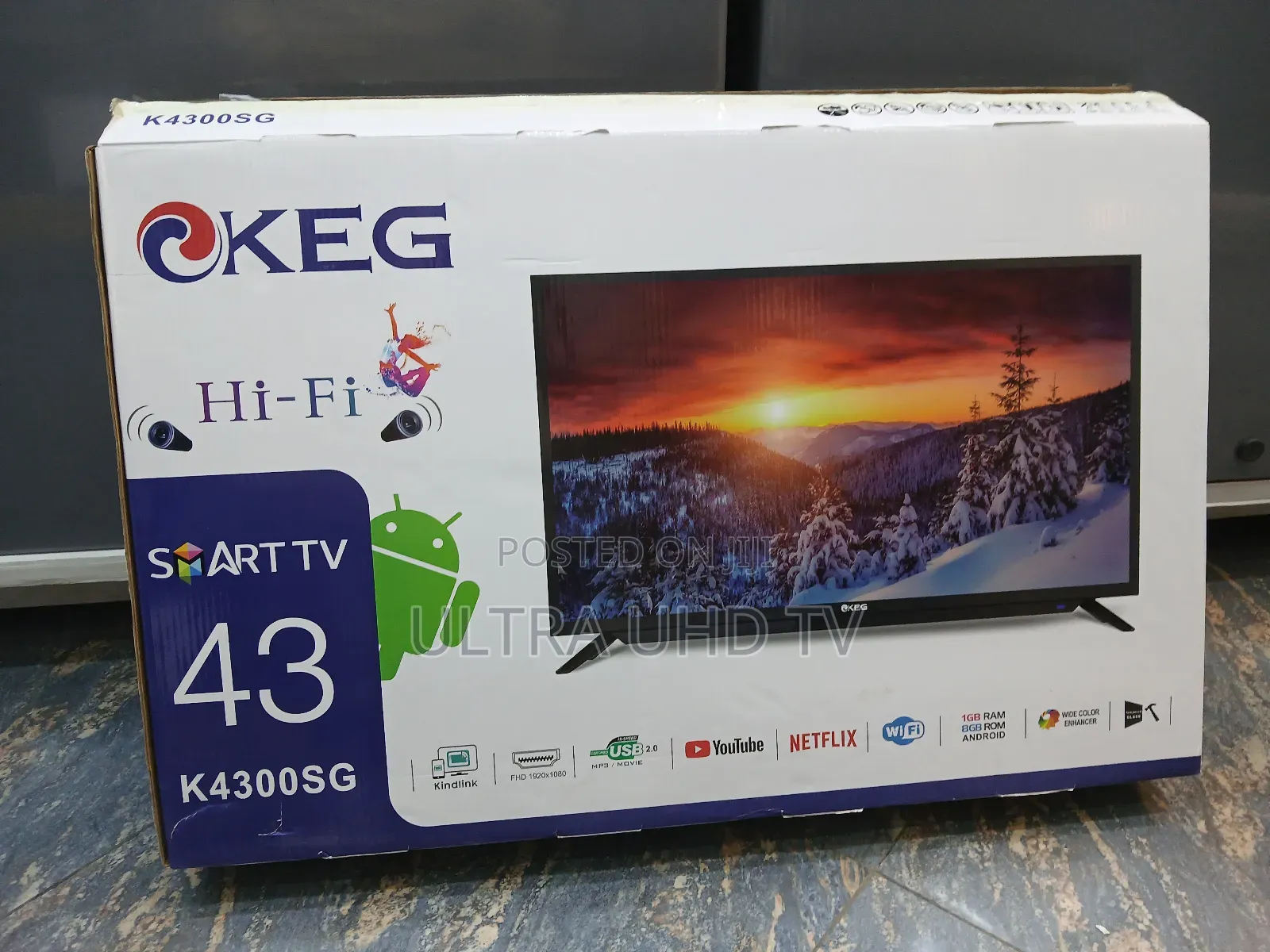 Keg 43 Smart Android Tv Double Glass