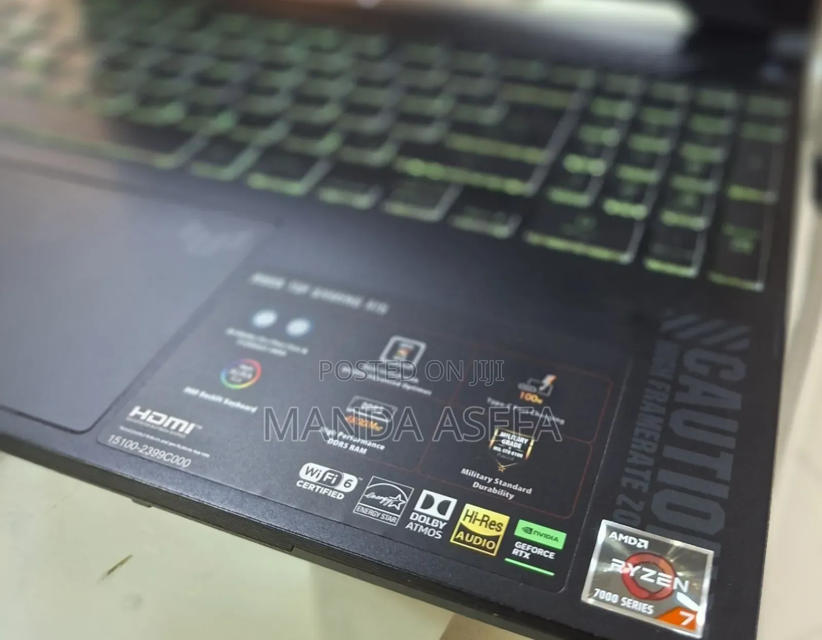 New Laptop Asus TUF Gaming A15 16GB AMD Ryzen 7 SSD 512GB