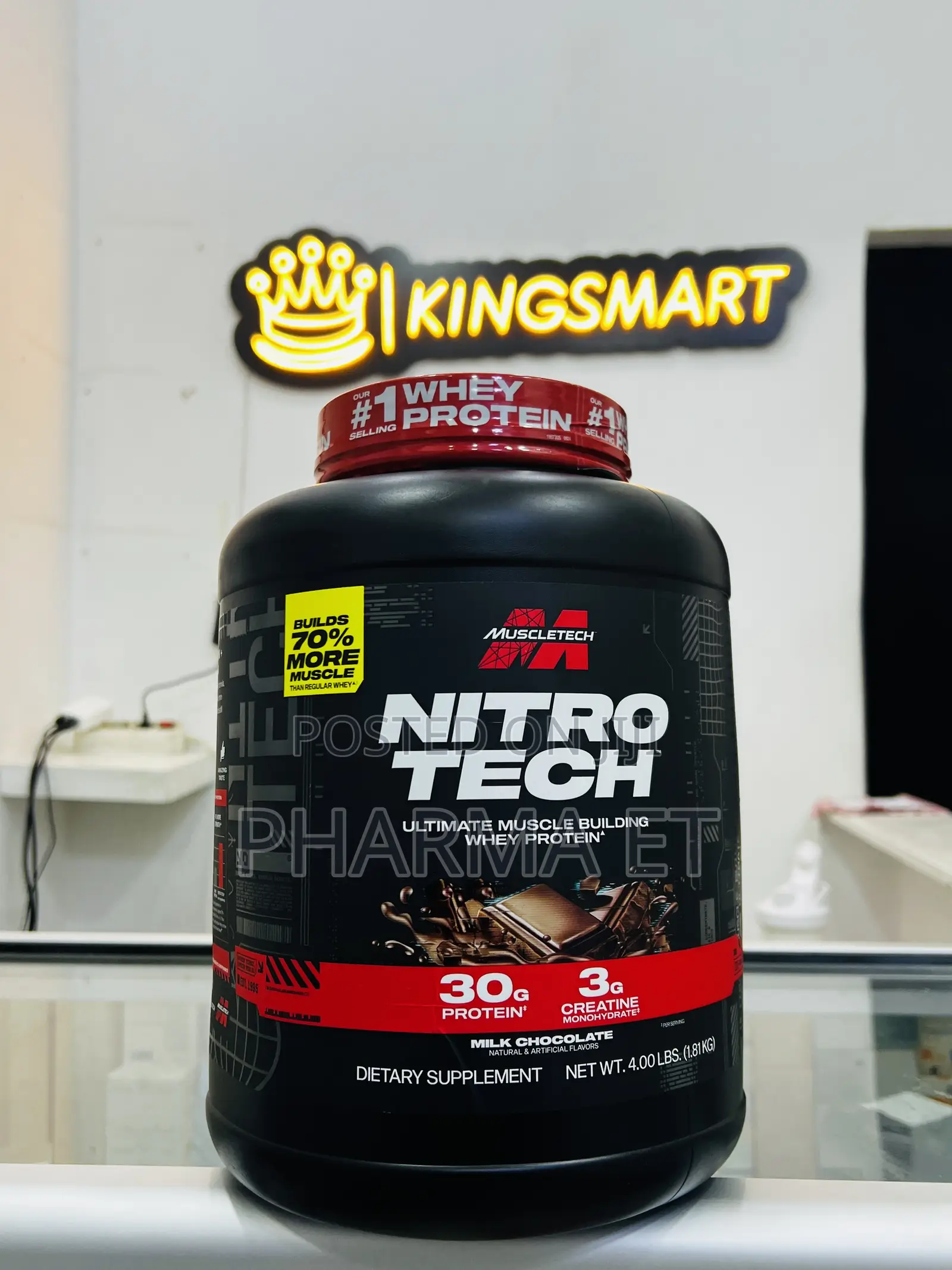 30gm Protien and 3gm Creatine Per Serving Nitro Tech Whey Protein