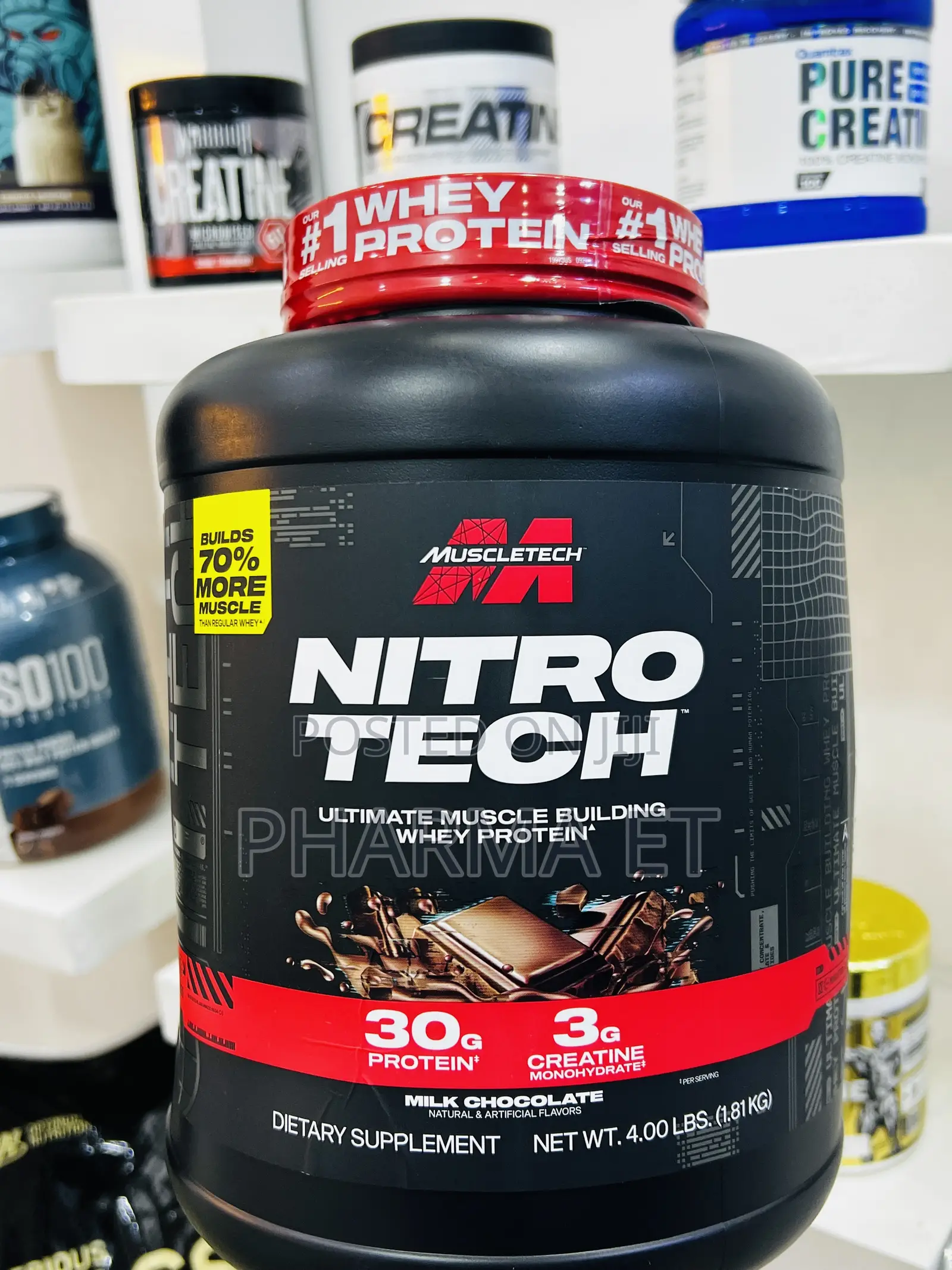 30gm Protien and 3gm Creatine Per Serving Nitro Tech Whey Protein