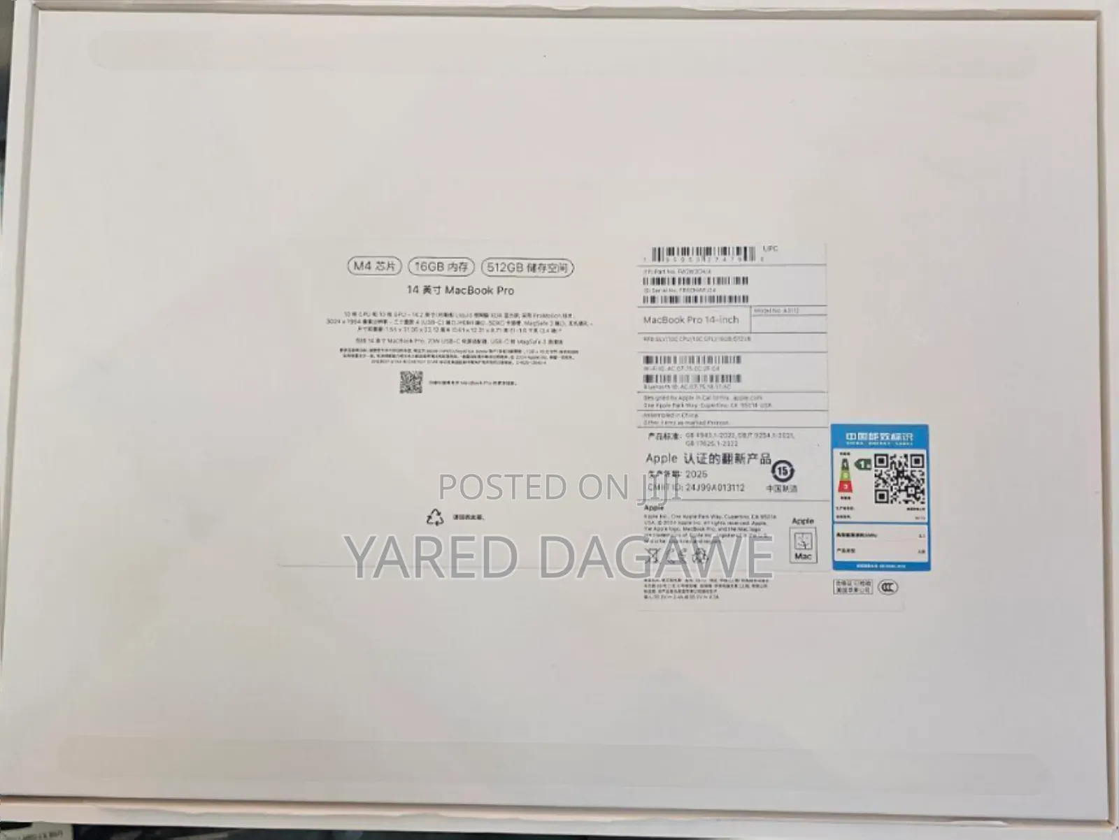 New Apple MacBook Pro 2024 M4 14-Inch 16GB Apple M4 Pro SSD 512GB