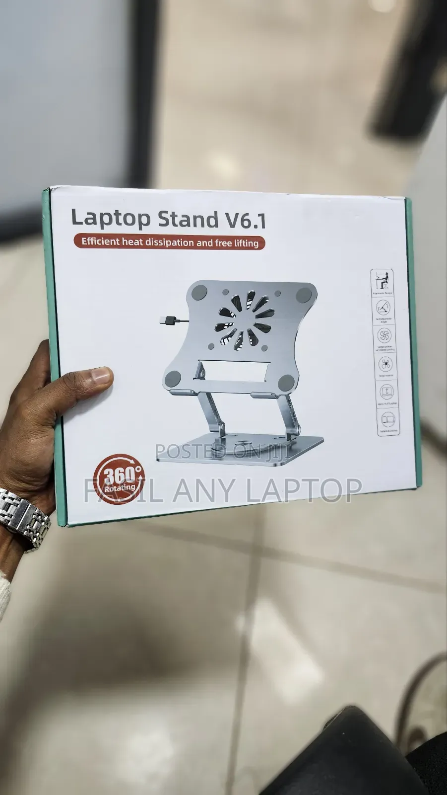 Laptop Stand V6.1 X360° Rotate With Fan