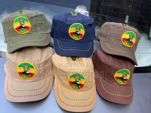 Cap With Embrodery of Haile Selassie and Africa Map