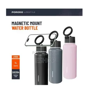 Porodo 1l Bottle: Strong Hold Magnet, Leak-Proof Spout, 360° Rotation