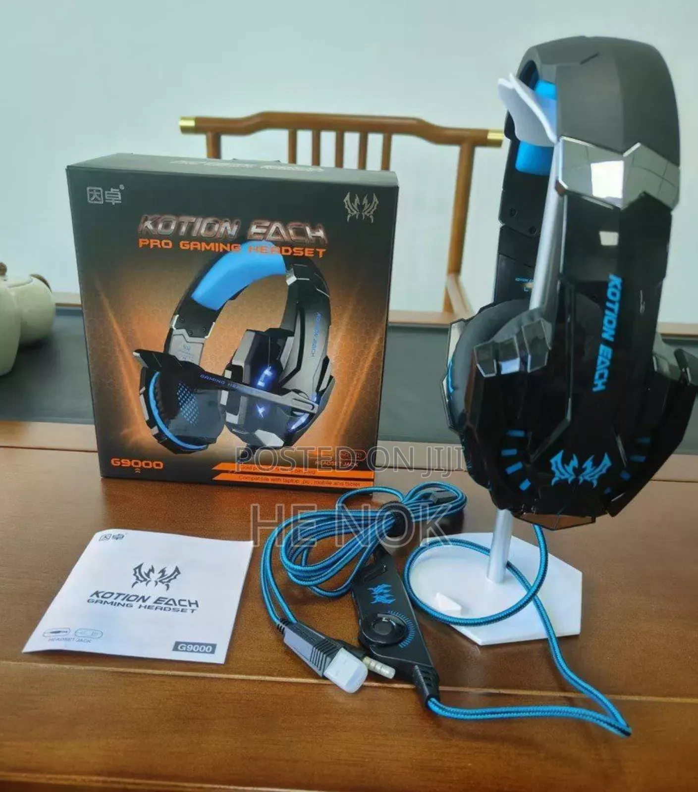 Gaming Headset With Mic Kotion Each G9000 Over Ear and Led