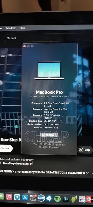 New Laptop Apple MacBook Pro 2016 8GB Intel Core I5 SSD 256GB