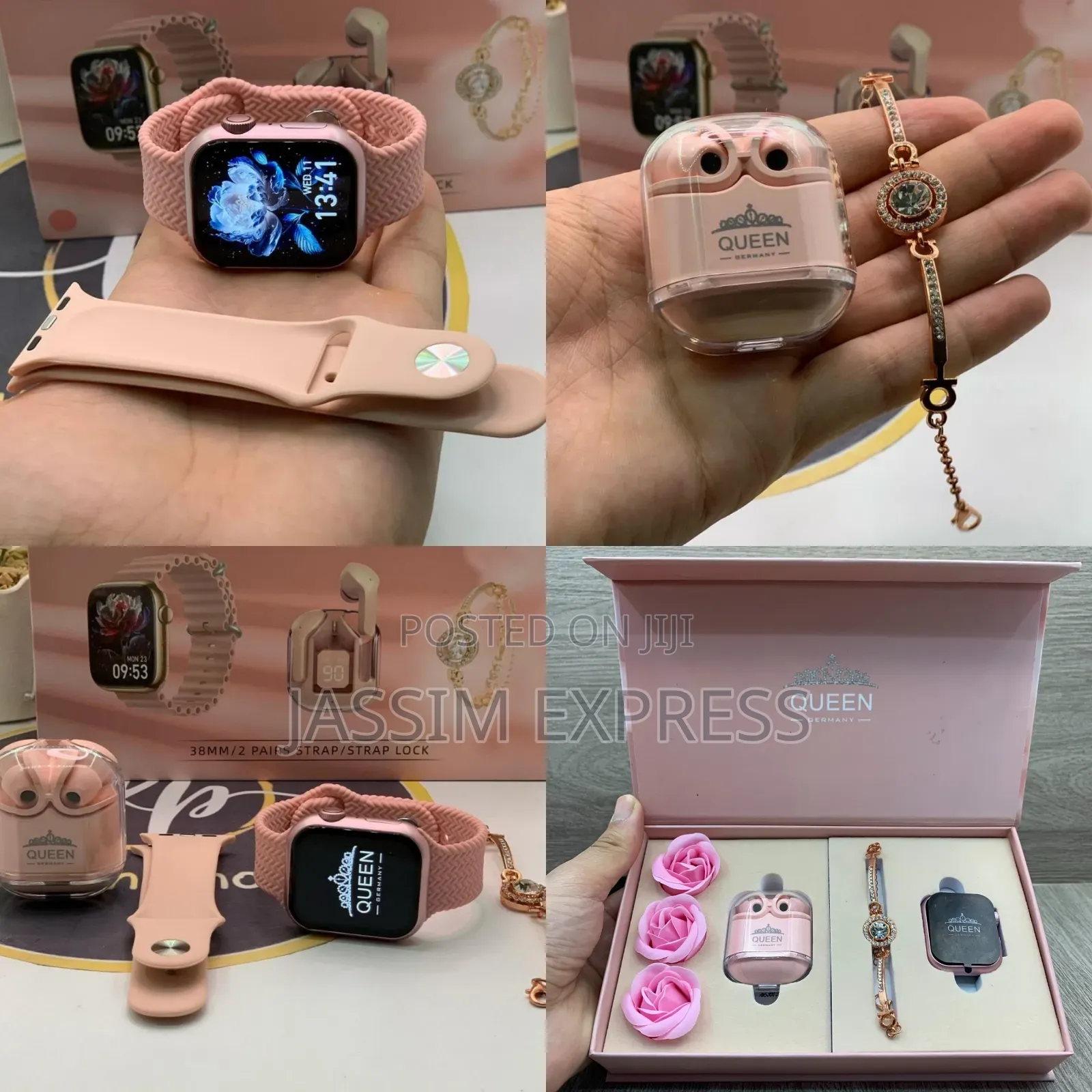 እጅግ ልዩ የሆነ የሴት Combo (Smart Watch + Airpods + Braclet ) ጀርመን Brand