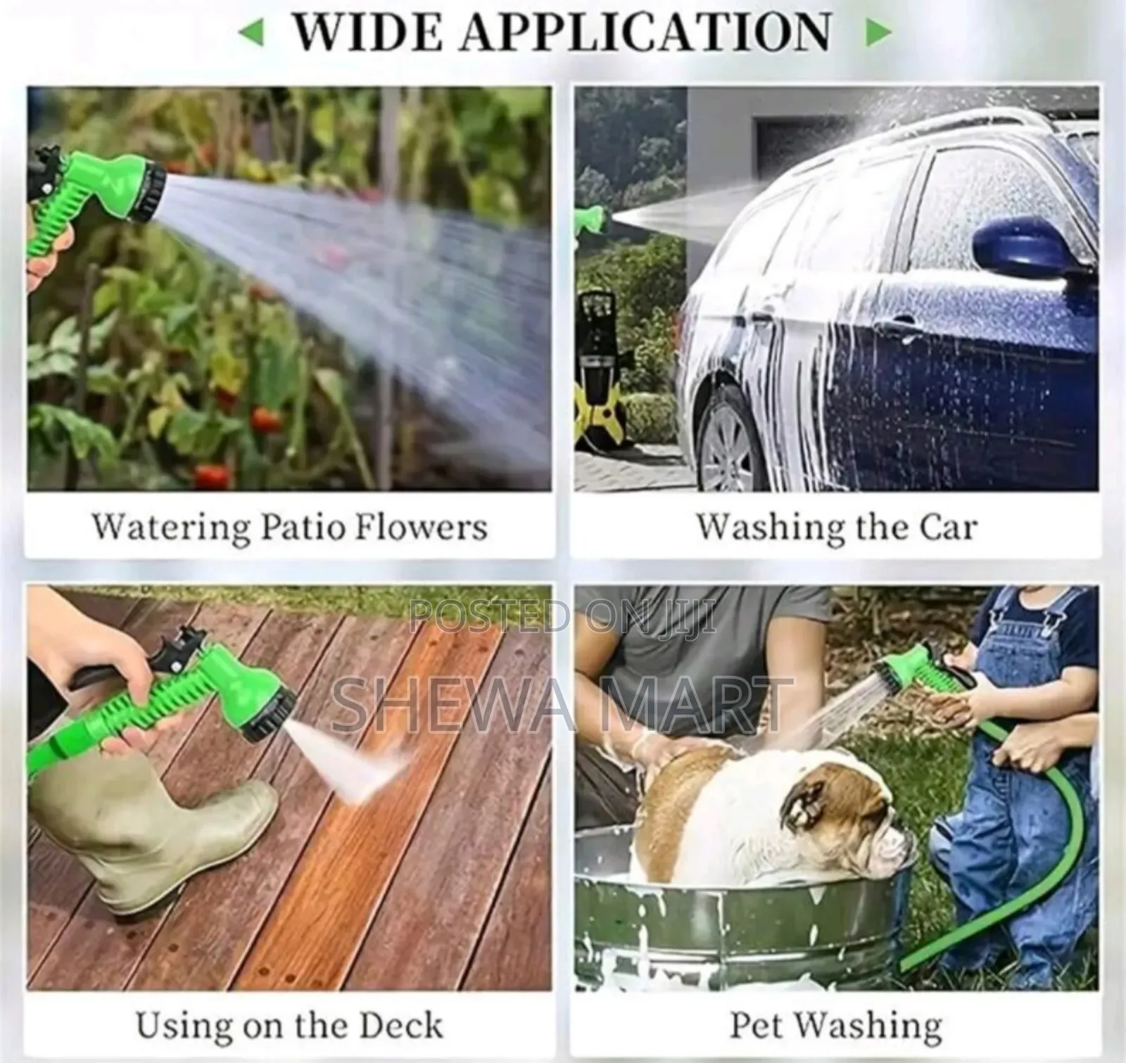 Lexplandable Garden Hose With Flunction Spray Nozzle Set Watering