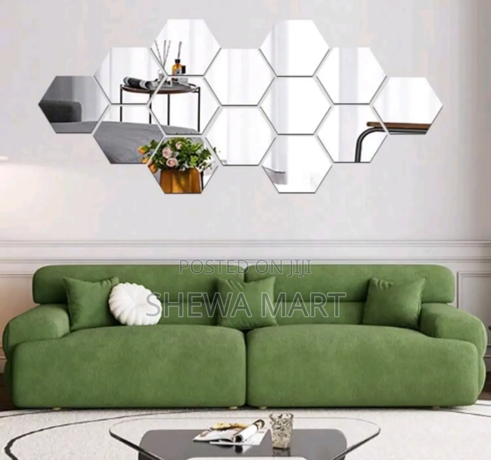 Hexagonal Mirror Wall Stickers, Self-Adhesive Removable Acrylic Home